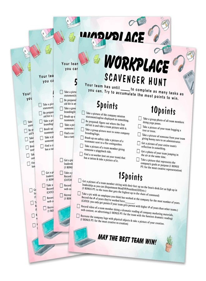 QOFO Work Party Photo Scavenger Hunt,Office Party Game & Ice Breaker Challenge,Workplace Scavenger Hunt,Team Building Games for Work Adults,Co-Worker Group Ice Breaker Game,Factory Team Building Game-Q5 - Image 1
